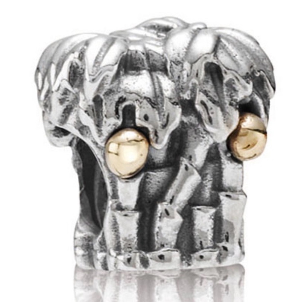Pandora Palm Tree with Coconuts Charm – Retired – Sterling Silver & 14K Gold